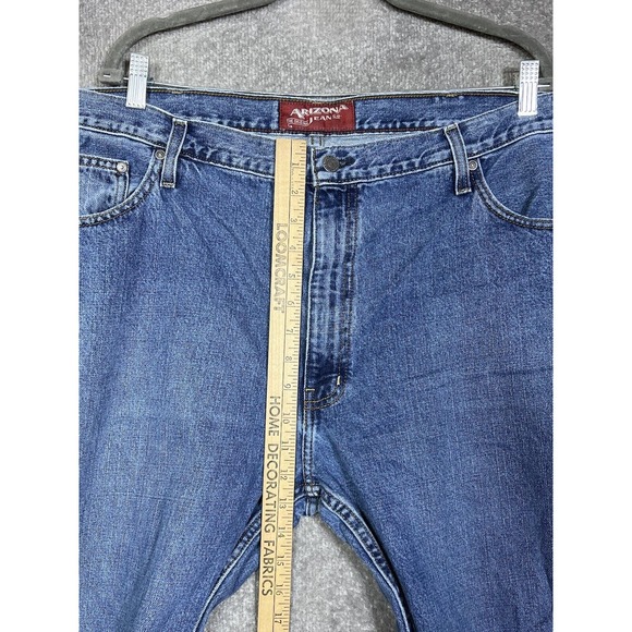 Arizona Relaxed Straight Leg Jeans Mens Size 42 X 32 Blue Denim Cotton 5 Pocket - Picture 8 of 10